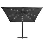 ZNTS Cantilever Garden Parasol with LED lights and Steel Pole 250x250 cm Anthracite 46994