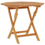 3 Piece Folding Garden Bistro Set Natural Solid Teak Wood 3434120