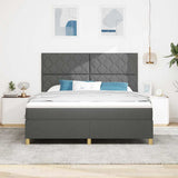 Box Spring Bed with Headboard Dark grey 180 x 200 cm Fabric 3339715
