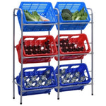 Storage Shelf for 6 Crates Silver 96x33x116 cm Steel 285213