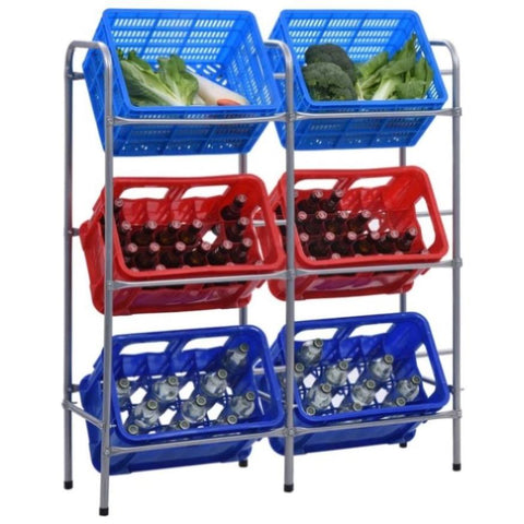 Storage Shelf for 6 Crates Silver 96x33x116 cm Steel 285213