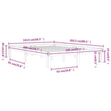 Bed Frame without Mattress White Solid Wood Pine 140x200cm 810366