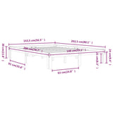 Bed Frame without Mattress White Solid Wood Pine 140x200cm 810366