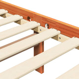 Bed Frame Wax Brown 205.5 x 185.5 x 100 cm Solid Pine Wood 3418146