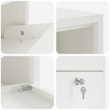Parcel Drop Box with Storage White 44 x 22 x 82 cm Steel 874920