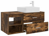 Bathroom Furniture Set 2 pcs Smoked Oak Engineered Wood 3403884