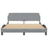 Bed Frame "Dover" Light Grey 152x203 cm Fabric 373288