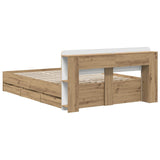 Bed Frame with Storage and Headboard Artisan Oak 160 x 200 cm 3445809