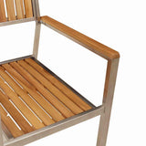 Garden Chair 6 pcs Solid Teak Wood and Stainless Steel 3334853