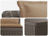 7-Seater Garden Sofa with Cushions Rattan Look PP Light Grey 3444172