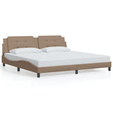 Bed Frame without Mattress "Zadar" Cappuccino 200x200 cm Faux Leather 3208209