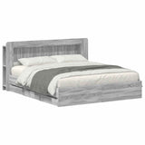 Bed Frame with Storage Grey Sonoma 200 x 200 cm Engineered Wood 3434072