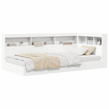 Bookcase Bed with Headboard White 90 x 200 cm Engineered wood 3335709