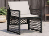 Garden Chairs with Cushions 4 pcs Black Poly Rattan 364949