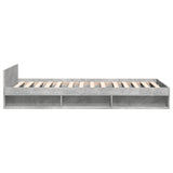 Bed Frame with Drawer without Mattress Concrete Grey 90x200 cm 3280800