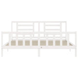 Bed Frame without Mattress White 200x200 cm Solid Wood Pine 3192902