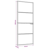 Interior Door 83 x 201.5 cm Tempered Glass and Aluminium 42054102