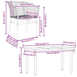 5 Piece Garden Dining Set Brown Poly Rattan Glass 3334592