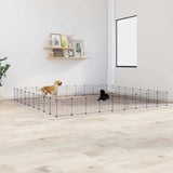 36-Panel Pet Cage with Door Black 35x35 cm Steel 3114027