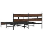 ZNTS Metal Bed Frame without Mattress Brown Oak 180x200 cm Super King 3308508