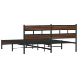 ZNTS Metal Bed Frame without Mattress Brown Oak 180x200 cm Super King 3308508
