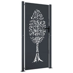 Garden Gate Anthracite 105x180 cm Steel Tree Design 153158