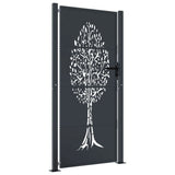 Garden Gate Anthracite 105x180 cm Steel Tree Design 153158