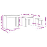 ZNTS Nesting Coffee Tables 3 pcs Artisian Oak Engineered Wood 856673