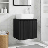 Wall-Mounted Sink Vanity Black 53 x 35 x 63 cm Engineered Wood 890423