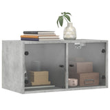 Wall Cabinets with Glass Doors 2 pcs Concrete Grey 68.5x37x35 cm 836504