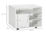Multi-Storage Printer Stand Unit Office Desk Side Mobile Storage w/ Wheels Modern Style 60L x 50W x T3398P344425
