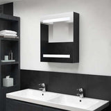 LED Bathroom Mirror Cabinet Black 50x14x60 cm 326480
