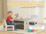 Kids Table and Chair Set, Toddler Table and 2 Chairs Set with 6 Removable Drawers, for Boys Girls T3398P422135