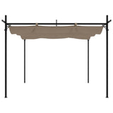 Pergola with Retractable Roof Taupe 295x292x230 cm 360115