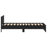 Bed Frame Black Oak 203 x 104 x 70 cm Engineered Wood 3376052