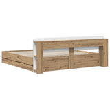 Bed Frame with Storage and Headboard Artisan Oak 180 x 200 cm 3445831