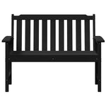 Garden Bench with Cushion Black 120 x 59 x 88cm HDPE 42006602