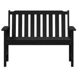 Garden Bench with Cushion Black 120 x 59 x 88cm HDPE 42006602