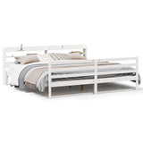 Bed Frame with Headboard without Mattress White 180x200 cm Super King 3306652