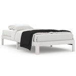 Bed Frame without Mattress White Solid Wood Pine 100x200cm 810356