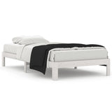 Bed Frame without Mattress White Solid Wood Pine 100x200cm 810356