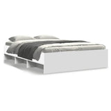 Bed Frame White Engineered wood Double Bed Frame Rectangular 3295688