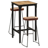 3 Piece Bar Set Solid Rough Wood Mango and Metal 3216419