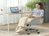 46-56 cm Velvet-feel Office Chair - Grey T3398P377436