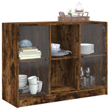 Sideboard Smoked Oak 102x37x75.5 cm Engineered Wood 3295875