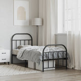 Bed Frame Black Powder-coated Steel Small Single Bed Frame 353643