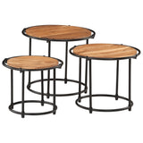 Nesting Tables 3 pcs Solid Wood Acacia 358931