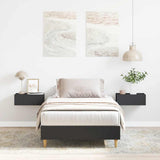 Bed Frame No Mattress Black 75x190 cm Small Single Engineered Wood 861094