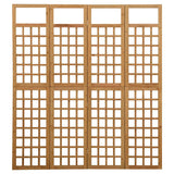 316479 4-Panel Room Divider/Trellis Solid Fir Wood 161x180 cm