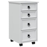 Rolling Cabinet with Drawers CORONA White 42040542